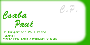 csaba paul business card